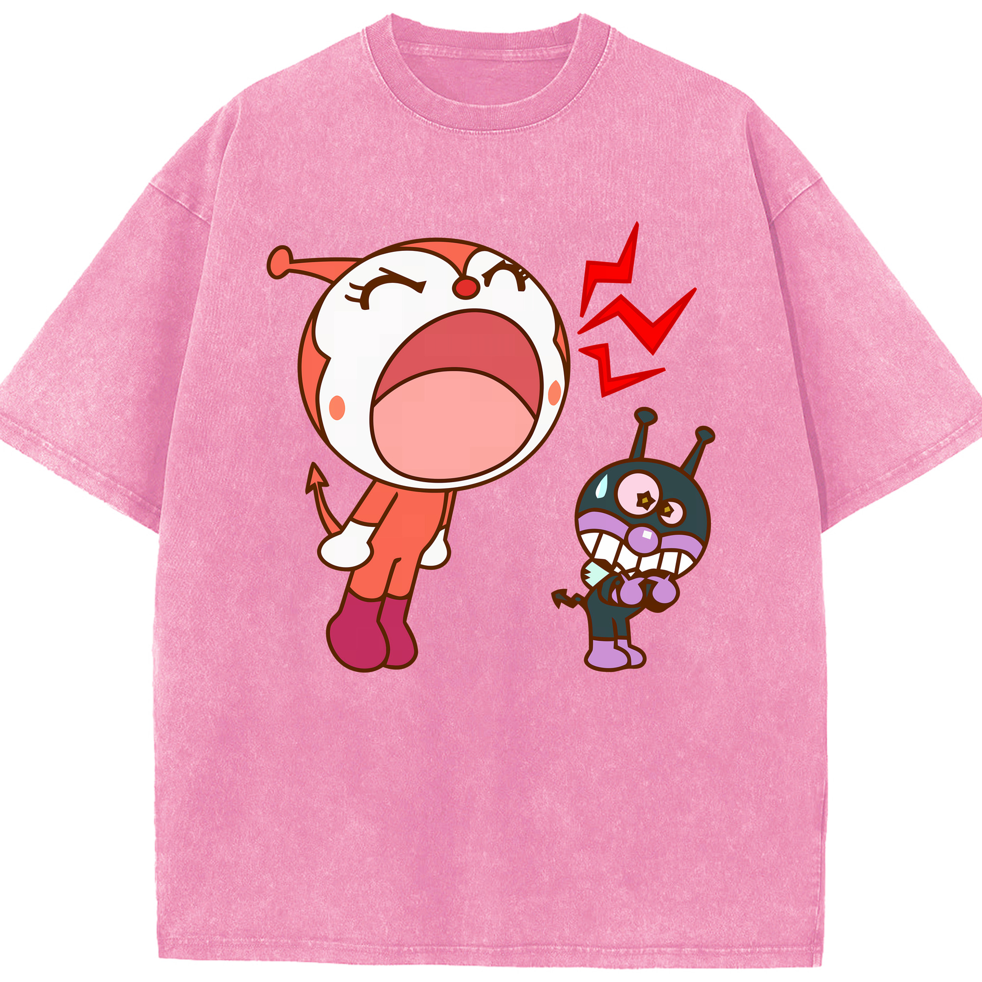 （画像用） アンパンマン Anpanman 綿100% ヴィンテージ風 半袖Tシャツ（フロントプリント）